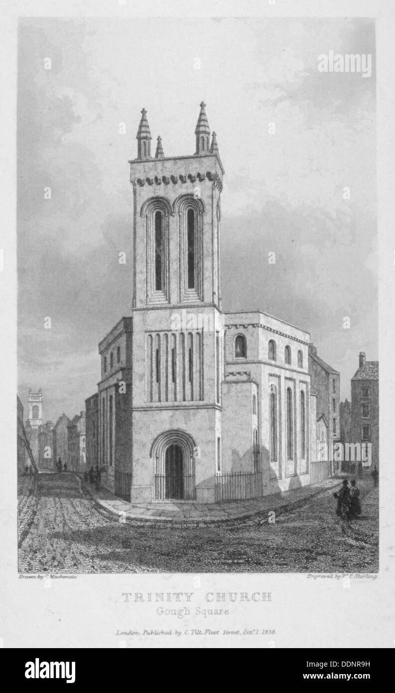 L'église Holy Trinity, Gough Square, Great New Street, City of London, 1838. Artiste : WF Starling Banque D'Images