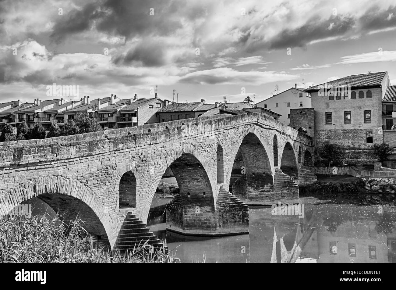 Puente la Reina - Espagne Banque D'Images