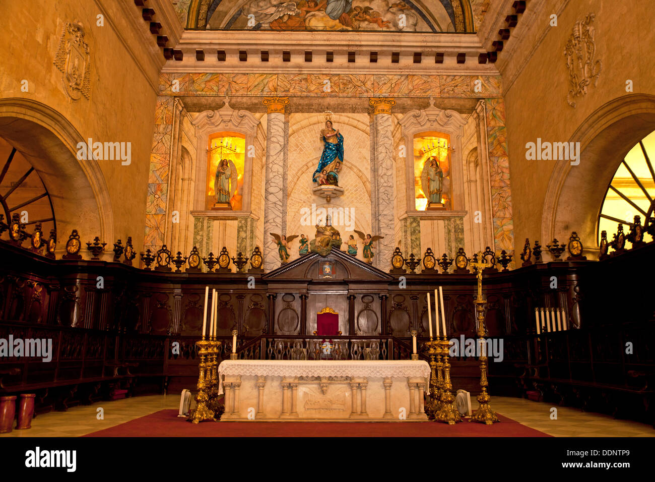 Intérieur de la cathédrale Catedral de San Cristobal dans la vieille ville de La Havane La Habana Vieja, La Havane, Cuba, Caraïbes Banque D'Images