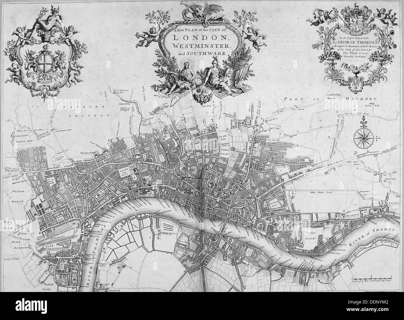 Plan de Westminster, la City de Londres et Southwark, 1720. Artiste : Anon Banque D'Images