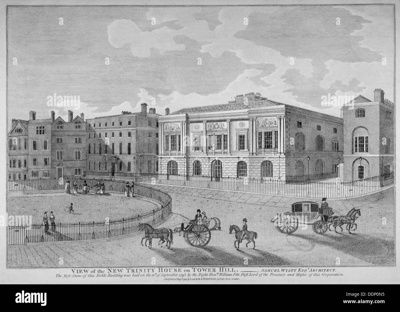 Vue de la Maison de la trinité de Trinity Square, City of London, 1799. Artiste : Anon Banque D'Images