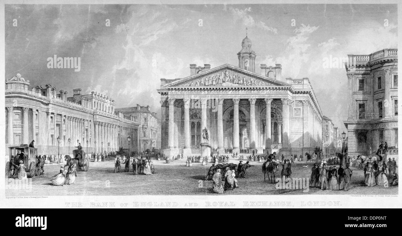 Royal Exchange, ville de Londres, c1850. Artiste : TA avant Banque D'Images