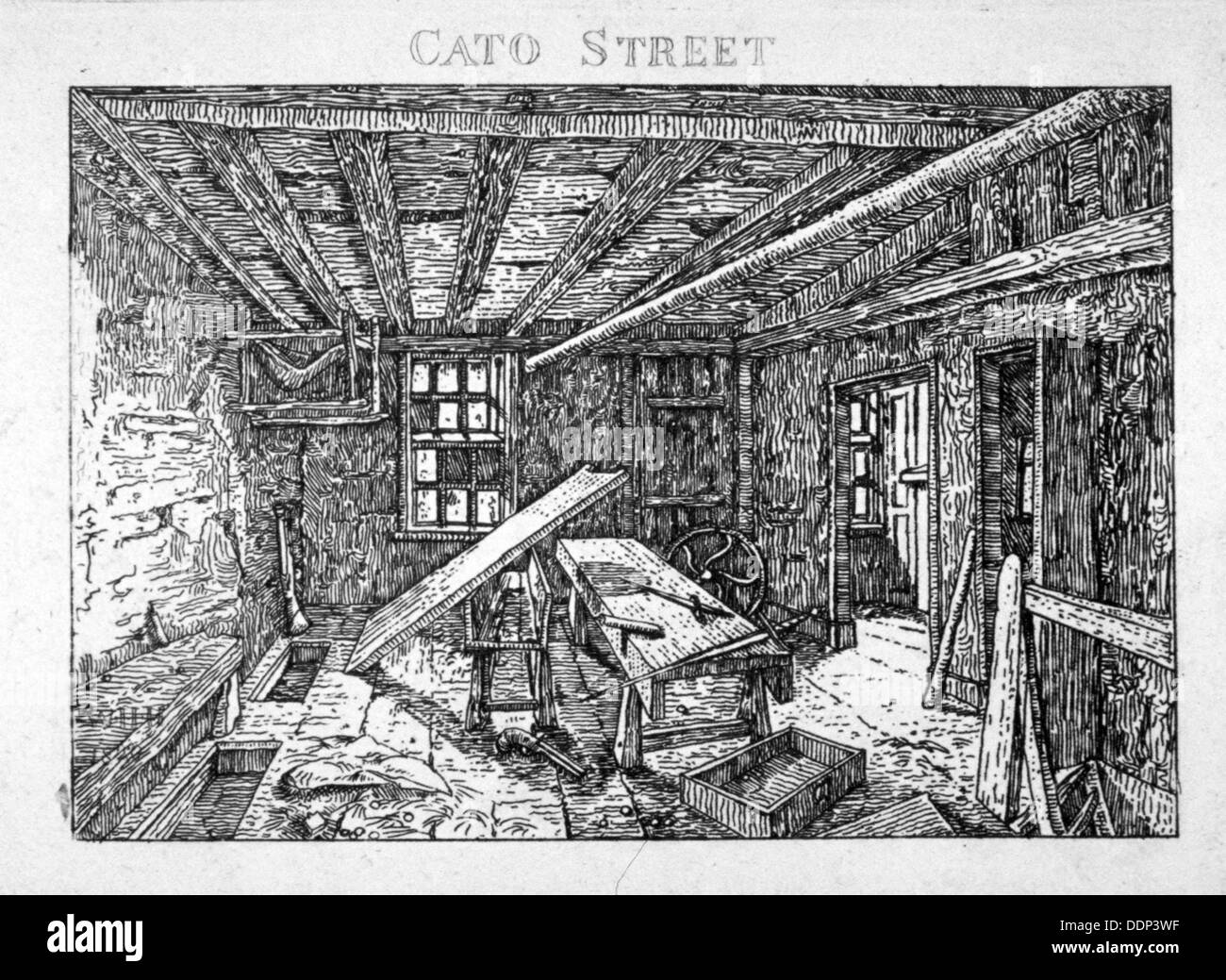 Conspiration De La Rue Cato, 1820. Artiste : William Henry Harriott Banque D'Images