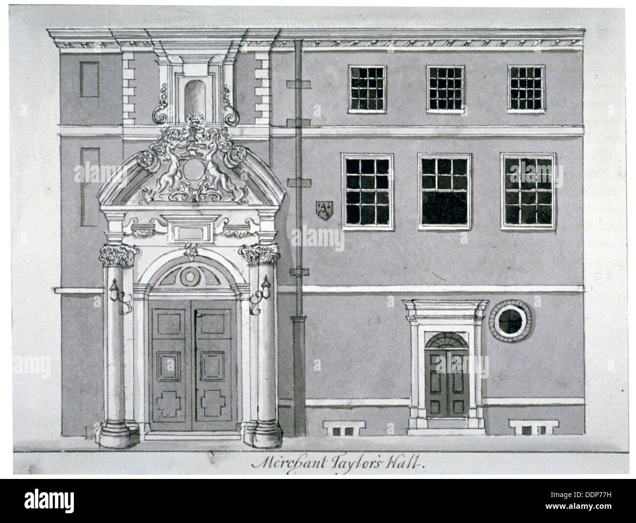 Threadneedle Street/, Merchant Taylors' Hall, City of London, c1780. Artiste : Anon Banque D'Images