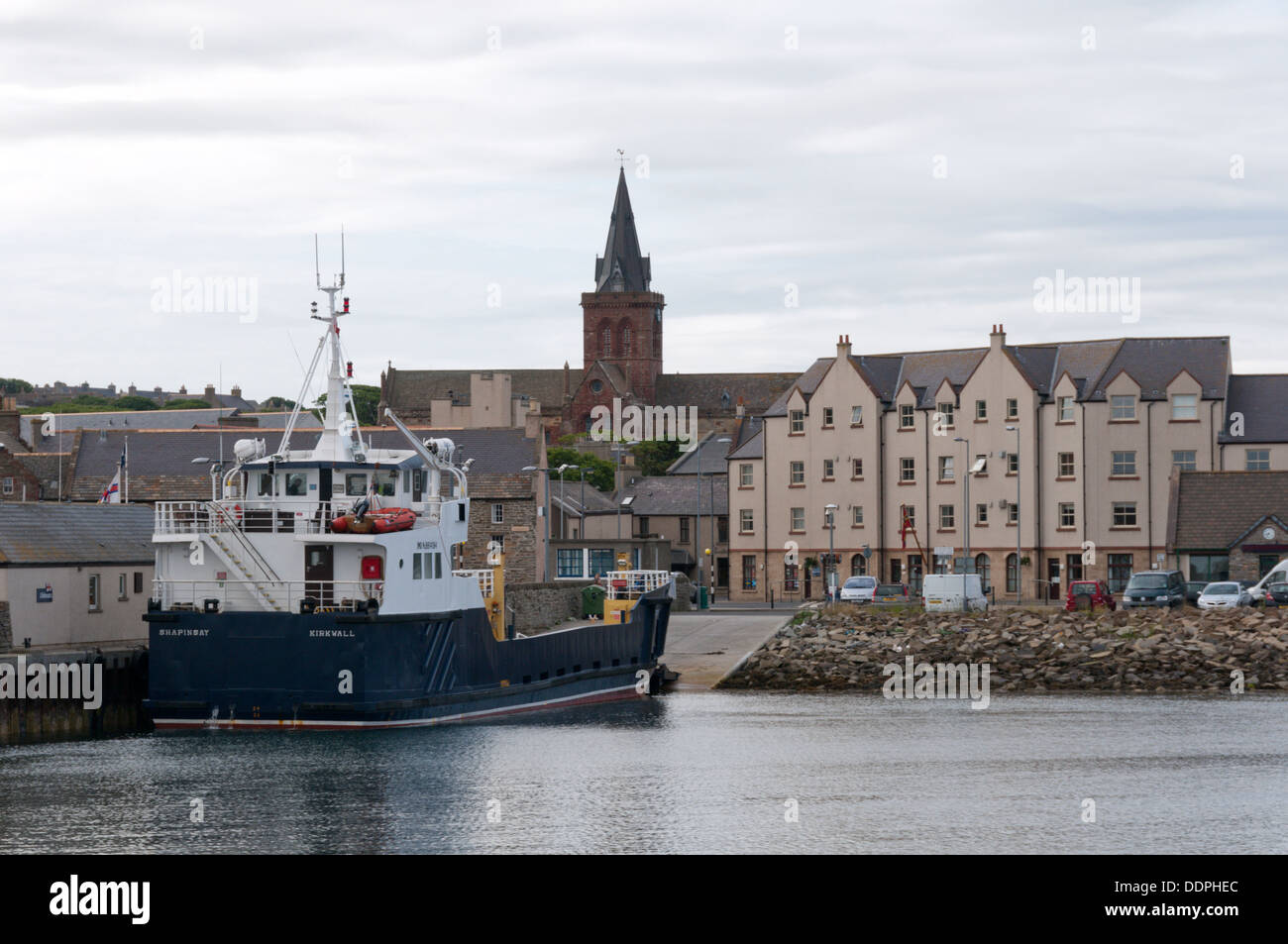 Shapinsay Isla MV fonctionne entre Kirkwall et Shapinsay Isla. Illustré dans le port de Kirkwall. Banque D'Images