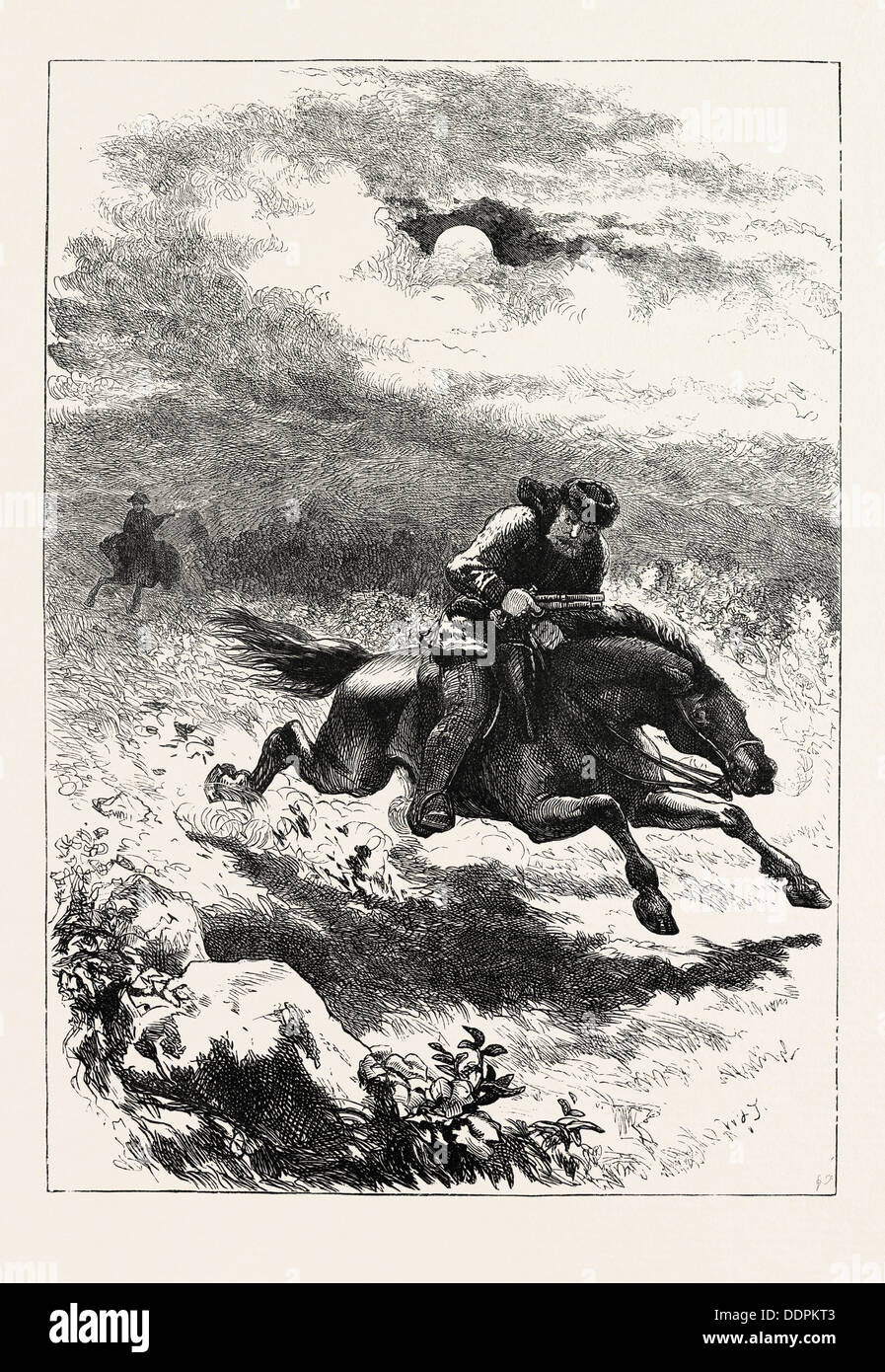 Recherche de PAUL REVERE, LE SCOUT, UNITED STATES OF AMERICA, US, USA, 1870 Gravure Banque D'Images