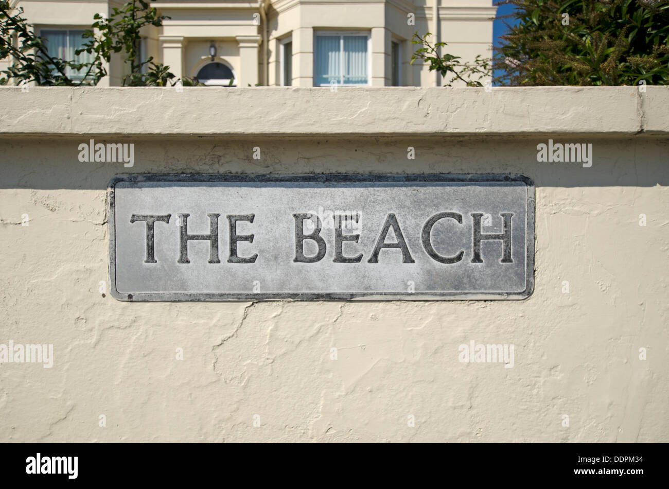 La route de la plage signer kent walmer Banque D'Images