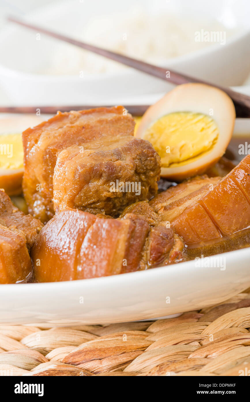 Chinese braised pork belly Banque d