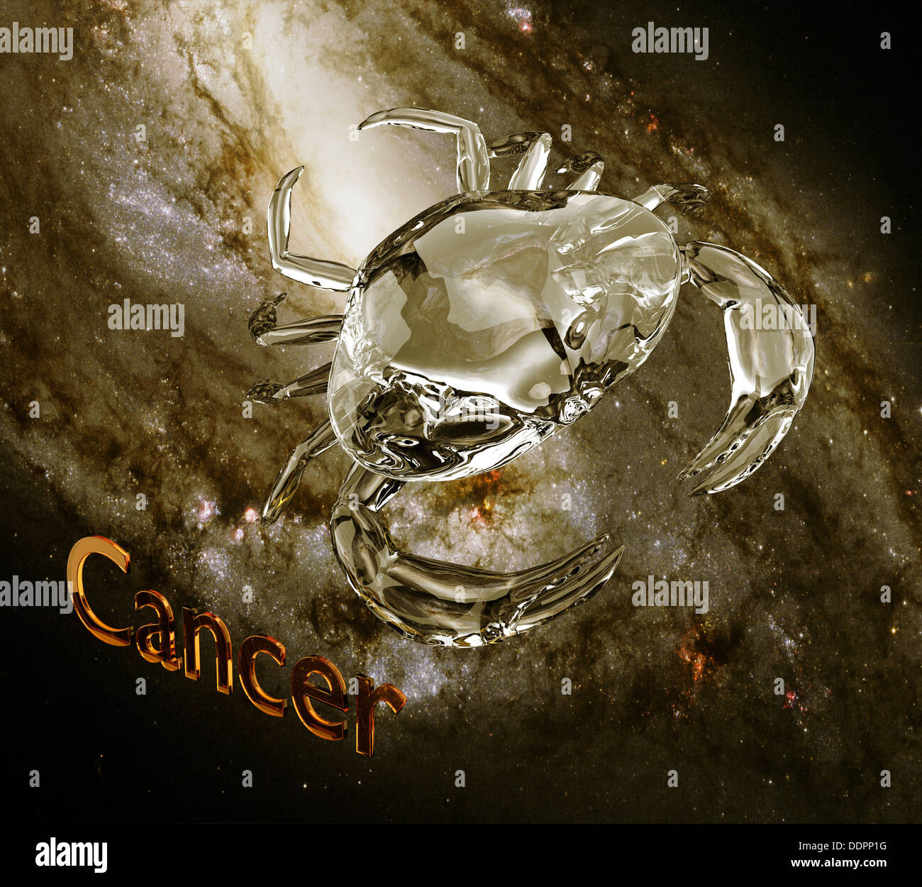 Signe du Zodiaque, le cancer, 3D, illustration. Banque D'Images