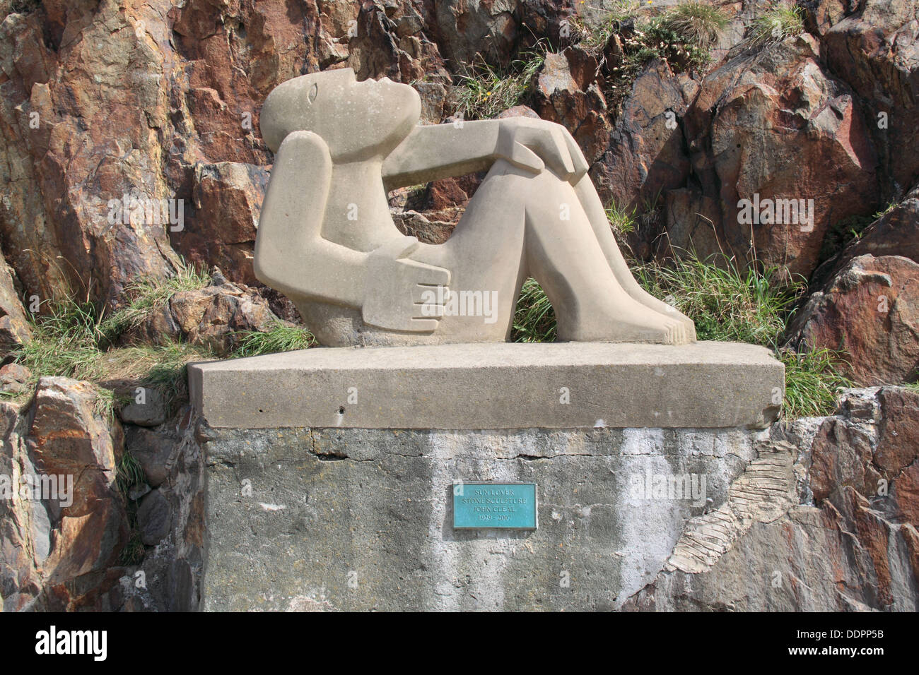 "Lover" par John Cleal, la basse-ville, port de Fishguard, Pembrokeshire, Pays de Galles, Grande-Bretagne, Royaume-Uni, UK, Europe Banque D'Images