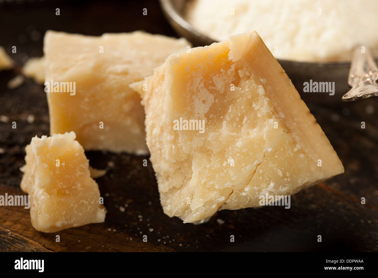 Gourmet Organic Parmesan sur un arrière-plan Banque D'Images