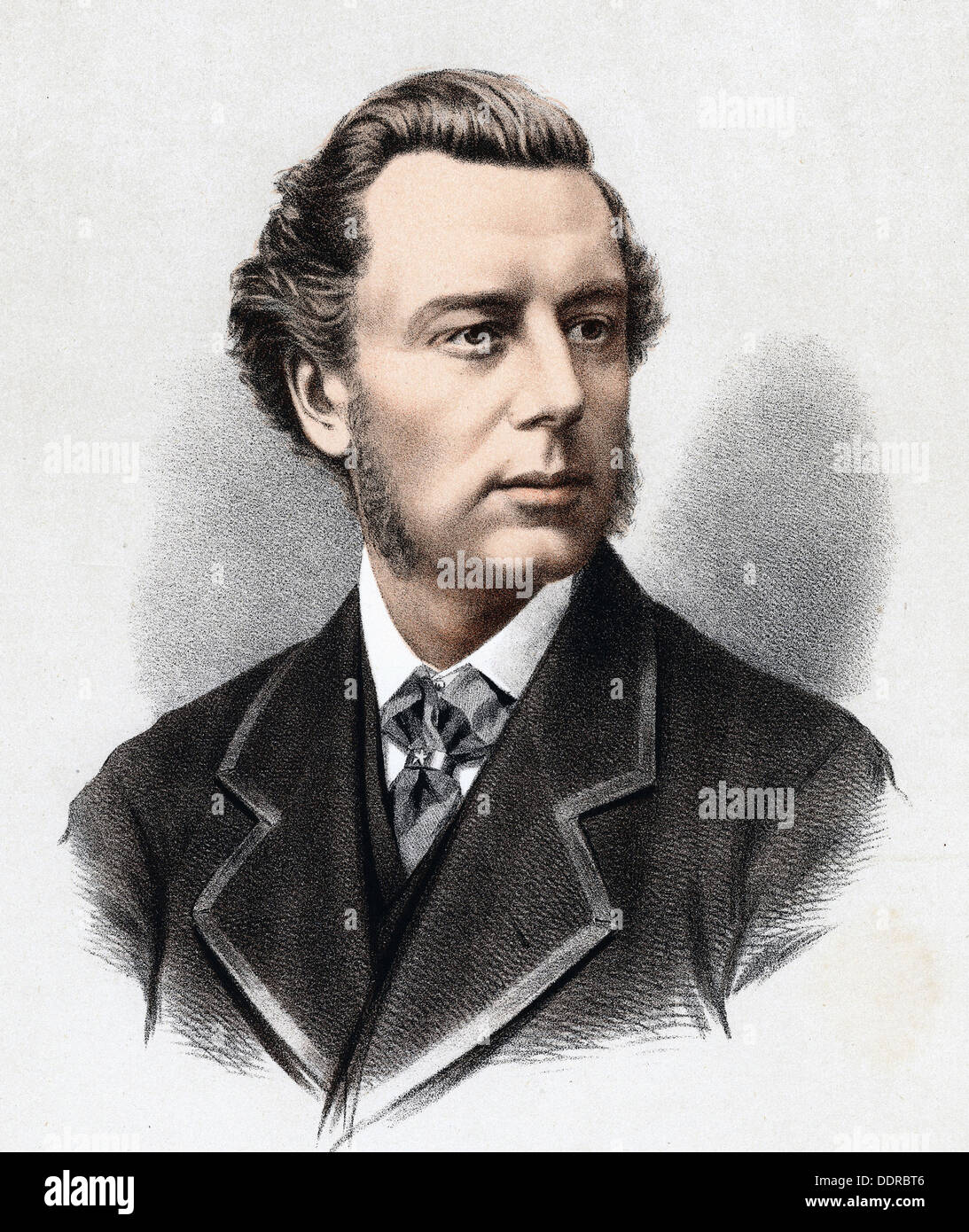 Joseph Chamberlain - homme d'État britannique - lithographie - 1880 Banque D'Images