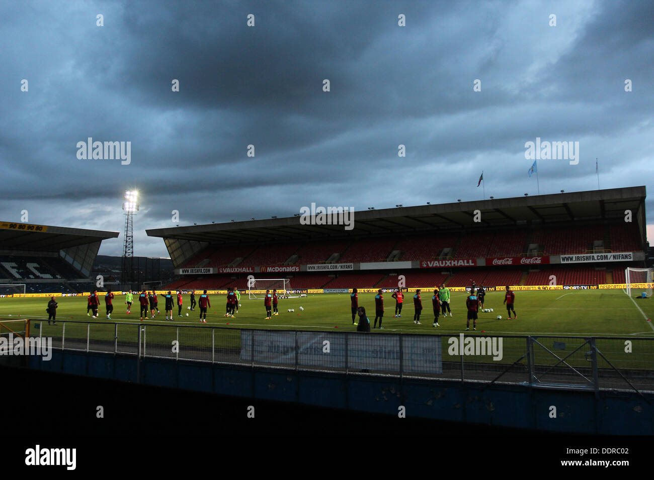 Belfast, en Irlande du Nord, Royaume-Uni. Le 05 août, 2013. Portugal train à Windsor Park à Belfast en avance sur leur qualification de la Coupe du Monde avec l'Irlande du Nord photos de Kevin Scott Scott / Belfast Médias Crédit : Kevin Scott/Alamy Live News Banque D'Images