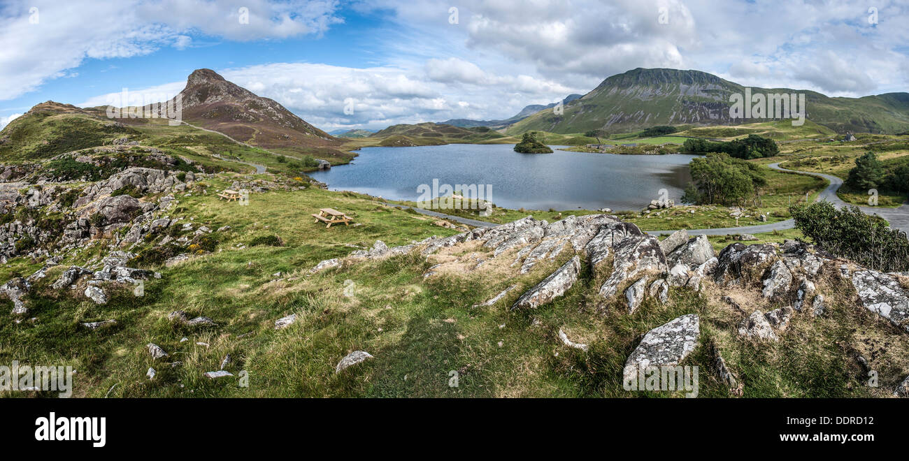 Cregennan Panorama du lac, près de Dolgellau, Pays de Galles Banque D'Images