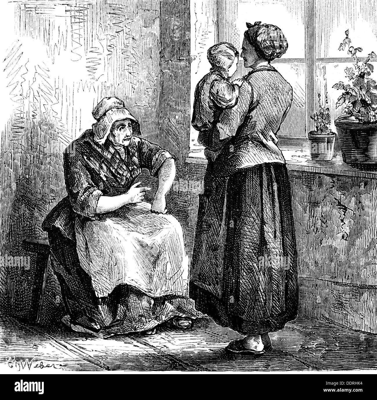 Médecine, médecin, 'Die alte Nachbarin als Arzt' (l'ancien voisin comme docteur), après dessin par Theodor Weber (1838 - 1907), gravure en bois, vers 1870, droits additionnels-Clearences-non disponible Banque D'Images Médecine, médecin, 'Die alte Nachbarin als Arzt' (l'ancien voisin comme docteur), après dessin par Theodor Weber (1838 - 1907), gravure en bois, vers 1870, droits additionnels-Clearences-non disponible Banque D'Images