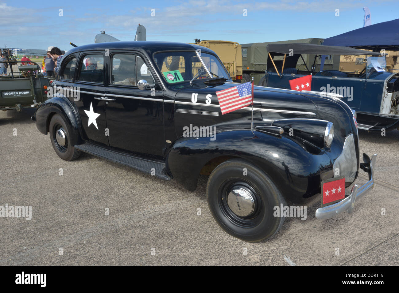 Une voiture d'état-major américain noir. Banque D'Images