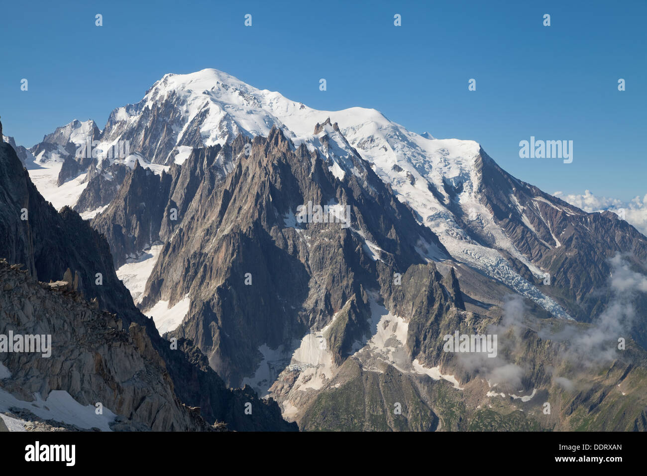 Massif du Mont Blanc à partir de Grands Montets, en France. Banque D'Images