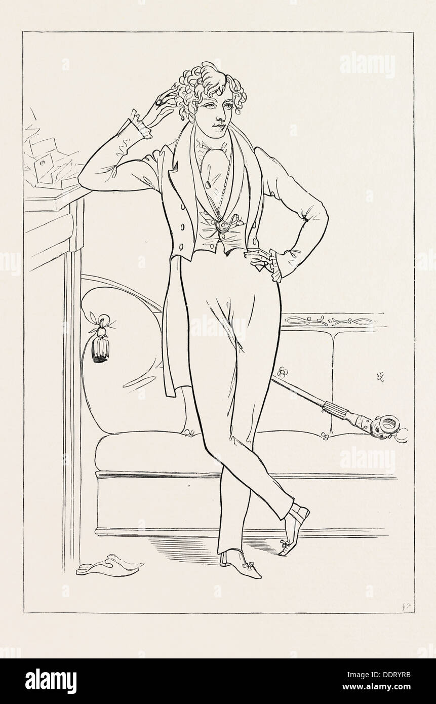 L'AUTEUR DE VIVIAN GRAY, PORTRAIT DE LORD BEACONSFIELD EN 1832, DE L'ESQUISSE DE LA VIE PAR DANIEL MACLISE, R.A. Banque D'Images