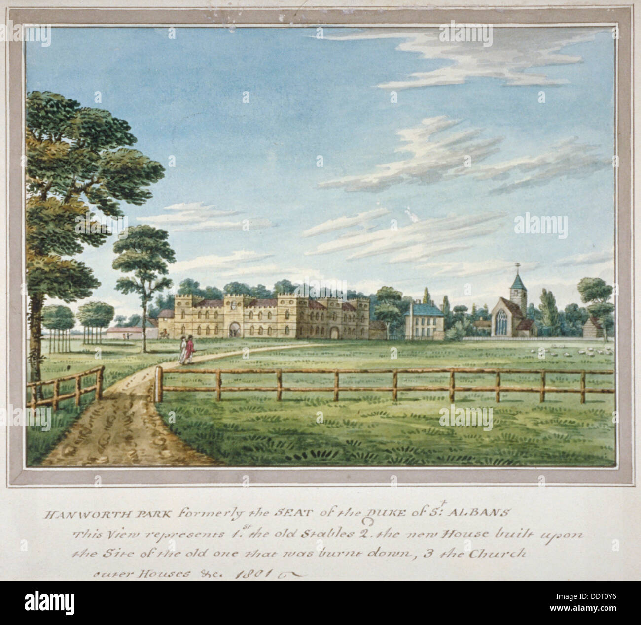 Hanworth, Middlesex, 1801. Artiste : Anon Banque D'Images