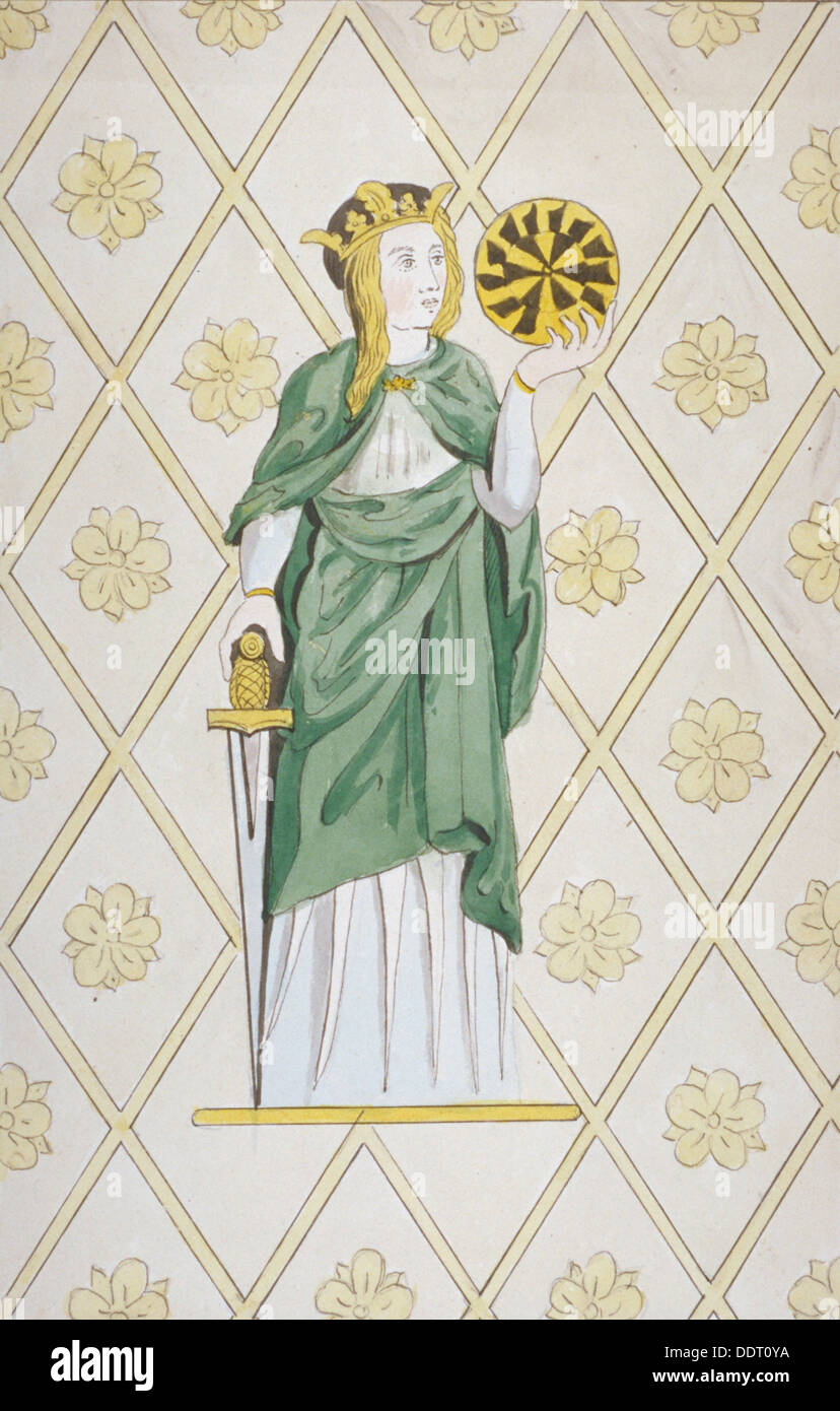 St Catherine, vitraux, église de St Leonard, Heston, Middlesex, 1820. Artiste : Anon Banque D'Images