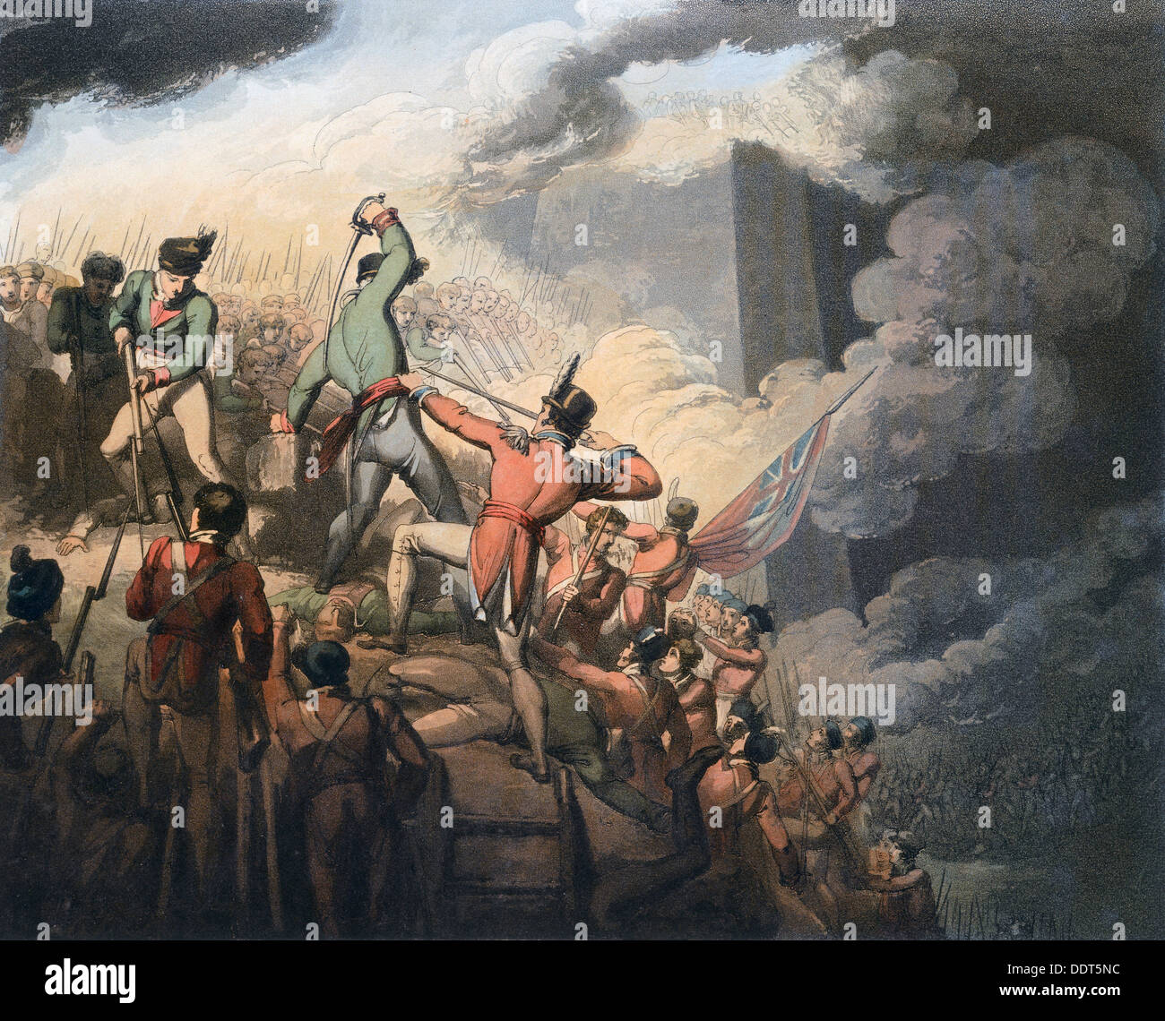 Bataille de Badajoz, Espagne, 6 avril 1812 (1819). Artiste : T Fielding Banque D'Images