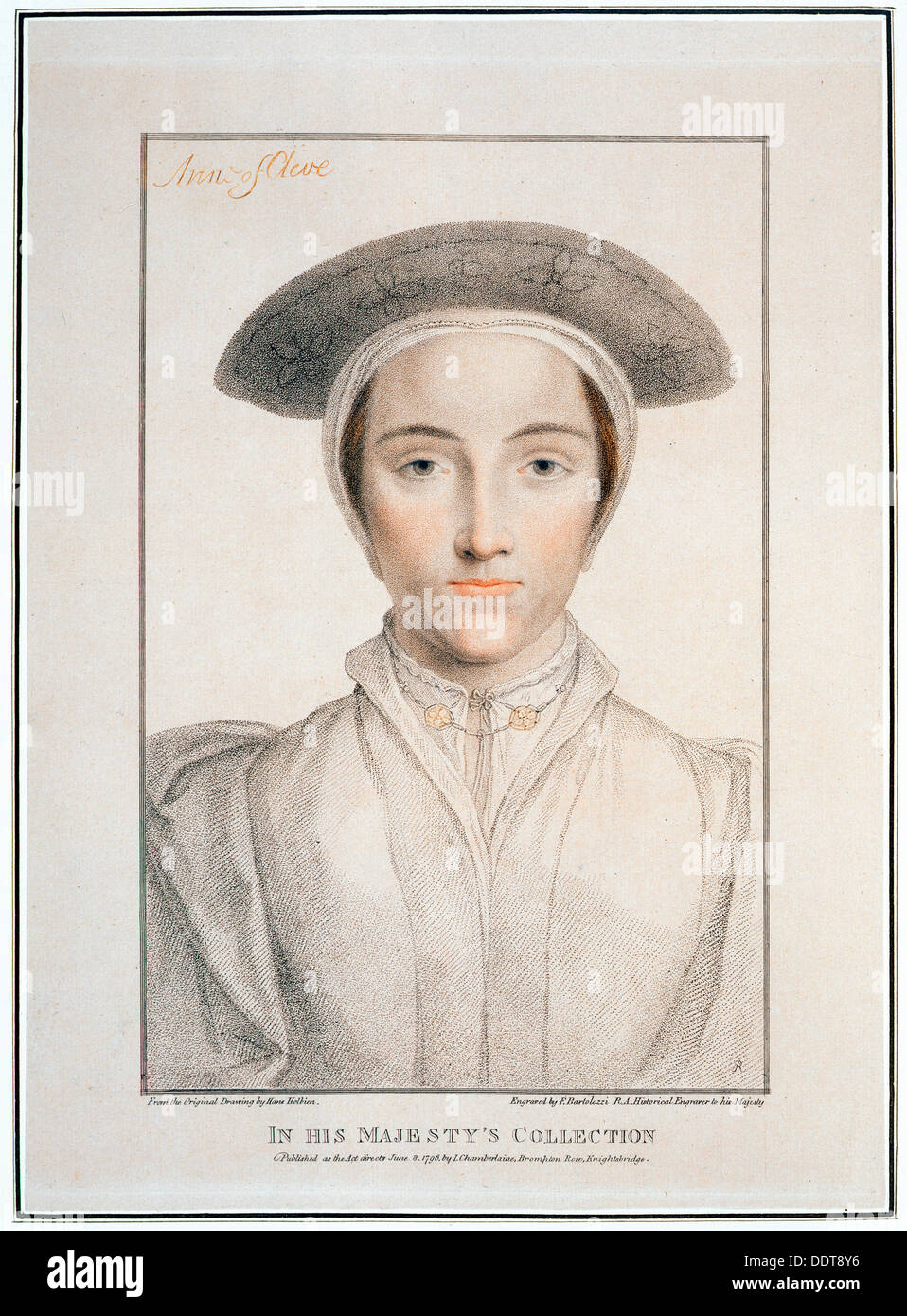 Anne de Clèves, 1539, (1796). Artiste : Francesco Bartolozzi Banque D'Images