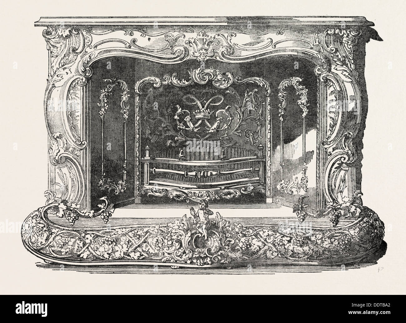 FIRE PLACE, par W. PIERCE, Jermyn Street, LONDON, UK, 1851 Gravure Banque D'Images