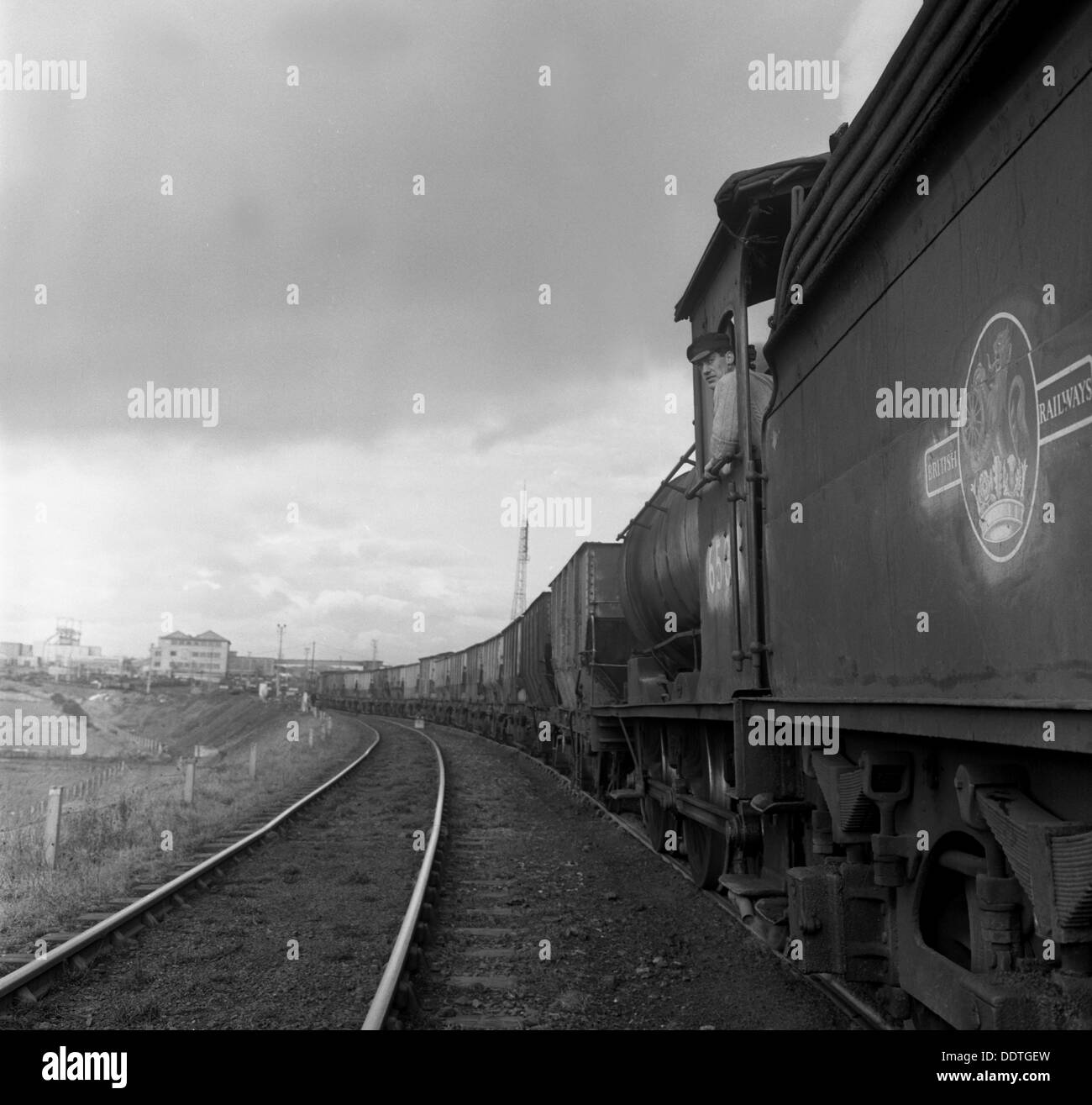 Loco de vapeur no 65811 de la mine de charbon transport Lynemouth, Northumberland, 1963. Artiste : Michael Walters Banque D'Images