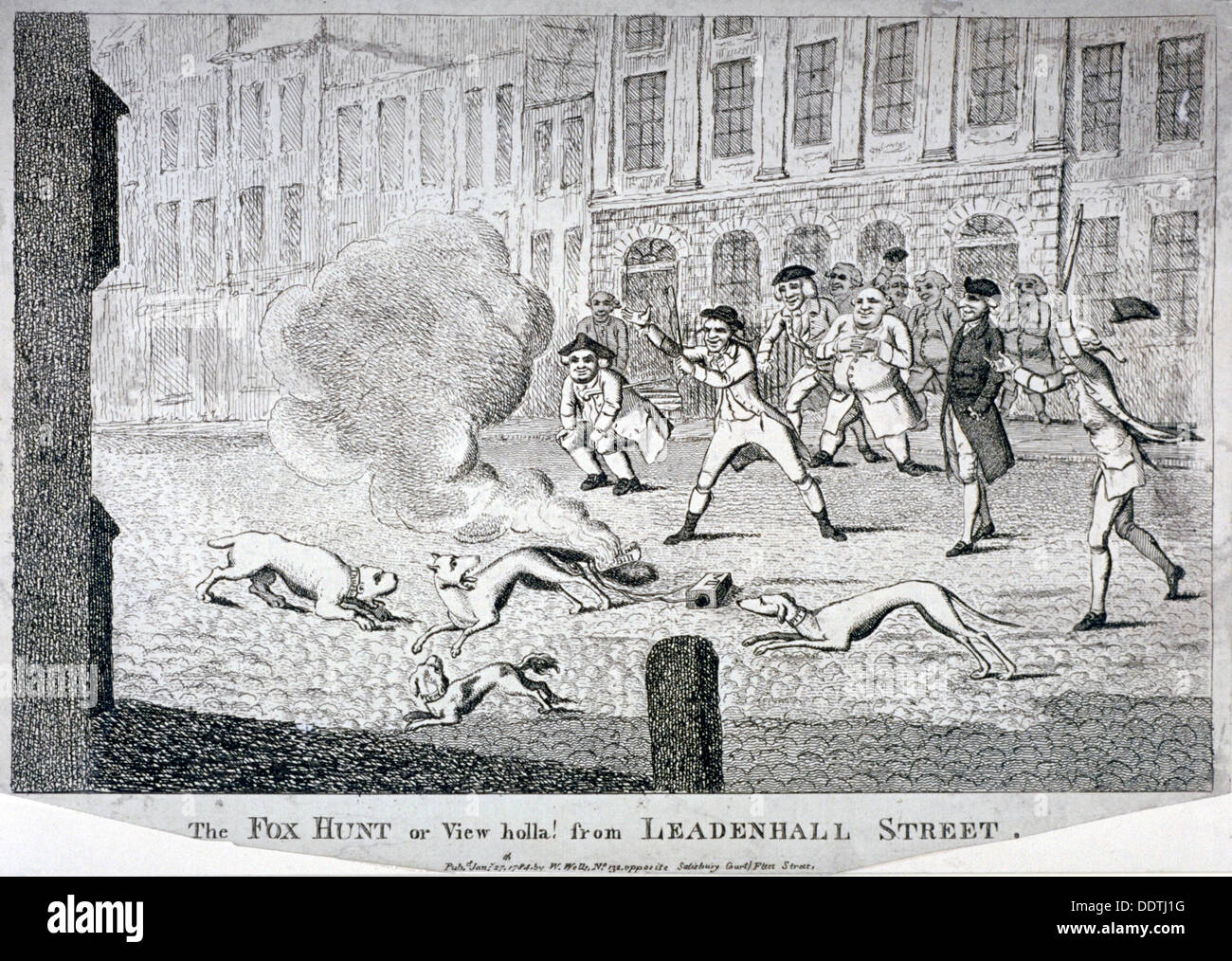"La chasse à courre ou d'afficher le bilan ! De Leadenhall Street', 1784. Artiste : Anon Banque D'Images