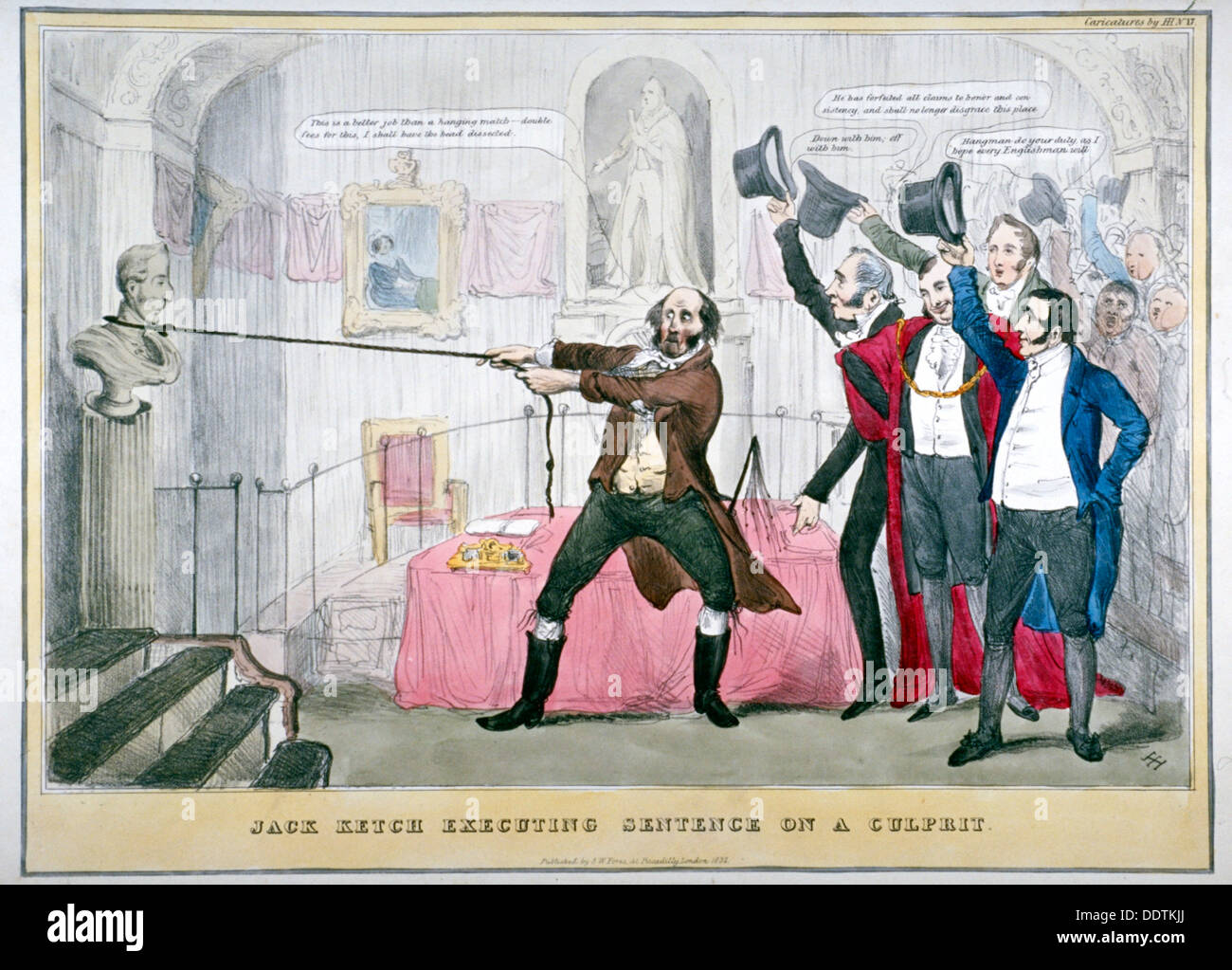 'Jack Ketch l'exécution de la sentence à un coupable", 1832. Artiste : Anon Banque D'Images