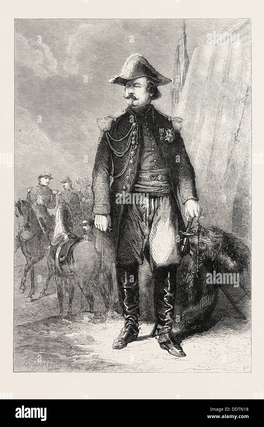 PORTRAIT DU MARÉCHAL CANROBERT, POUR LA GALERIE DE VERSAILLES, peint par M. BEAUCE, gravure 1860 Banque D'Images