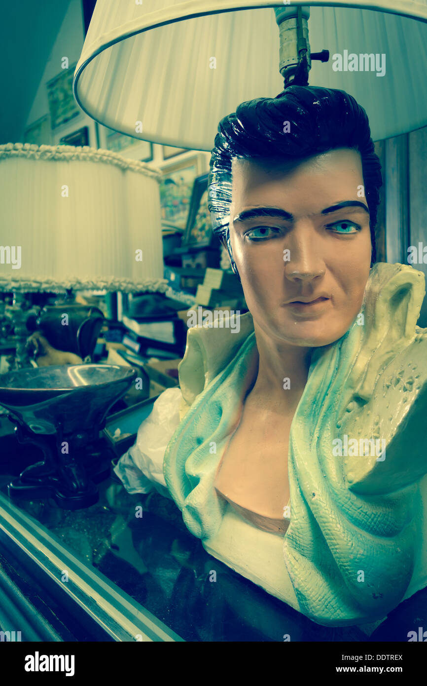 Lampe d'Elvis dans Antique Shop, Cinquième Avenue, Pittsburgh Banque D'Images