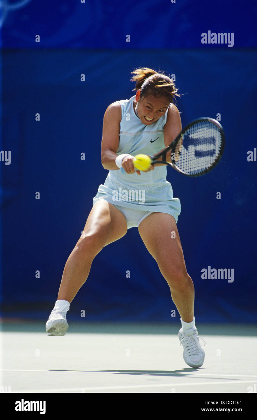 Ai Sugiyama (JPN), le 20 septembre 2000 - Tennis : Jeux Olympiques d'été de 2000 à Sydney, le simple féminin premier tour, à Sydney, en Australie. (Photo par Akito Mizutani/AFLO SPORT) [0006] Banque D'Images