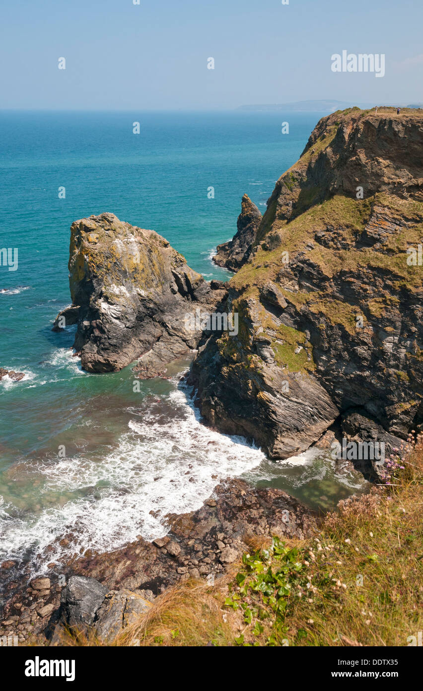 La Grande-Bretagne, l'Angleterre, Cornwall, la bouche de l'enfer, 88m cliff Banque D'Images