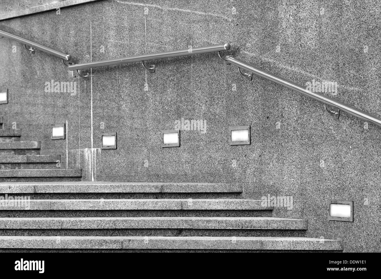 Abstract escaliers en noir et blanc Banque D'Images