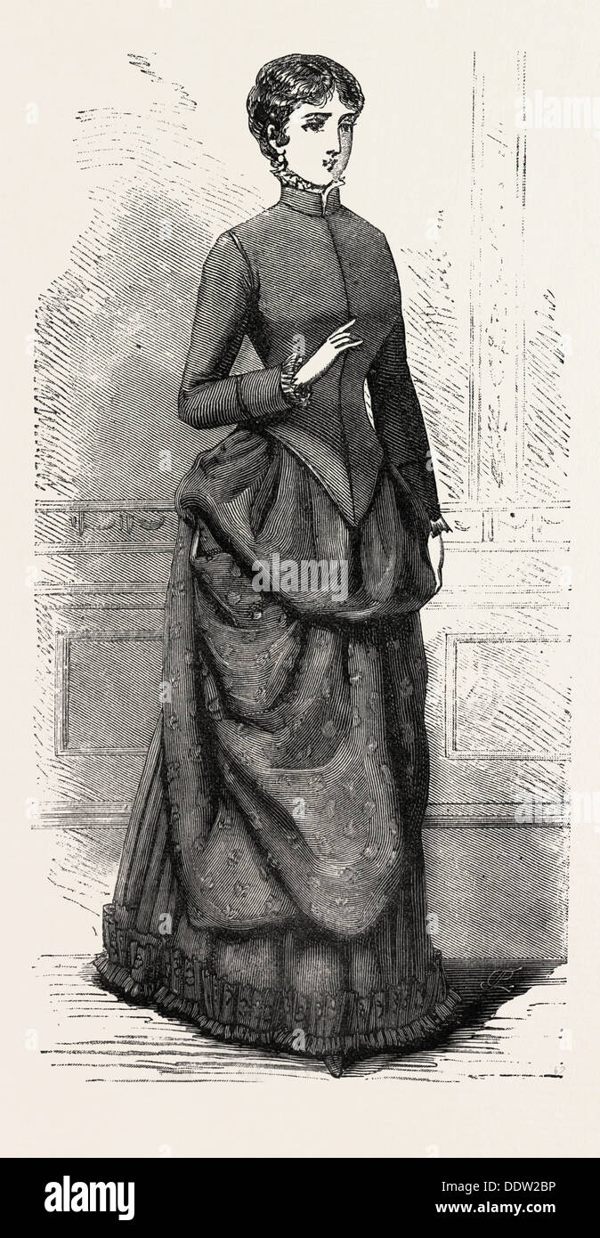 Matin Avant de costume, de la mode, LA GRAVURE 1882 Banque D'Images