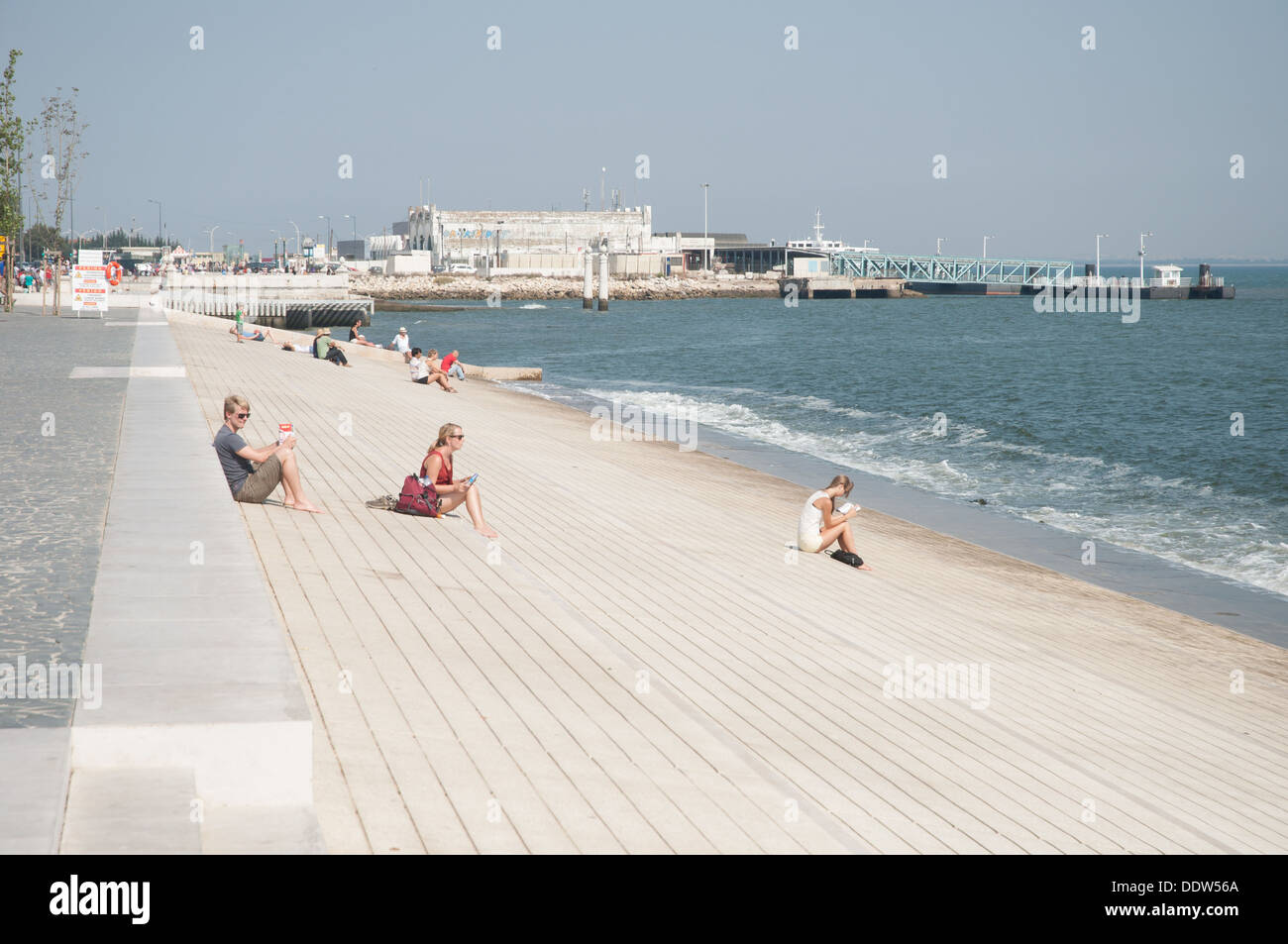 Ribeira das Naus, Promenade Banque D'Images