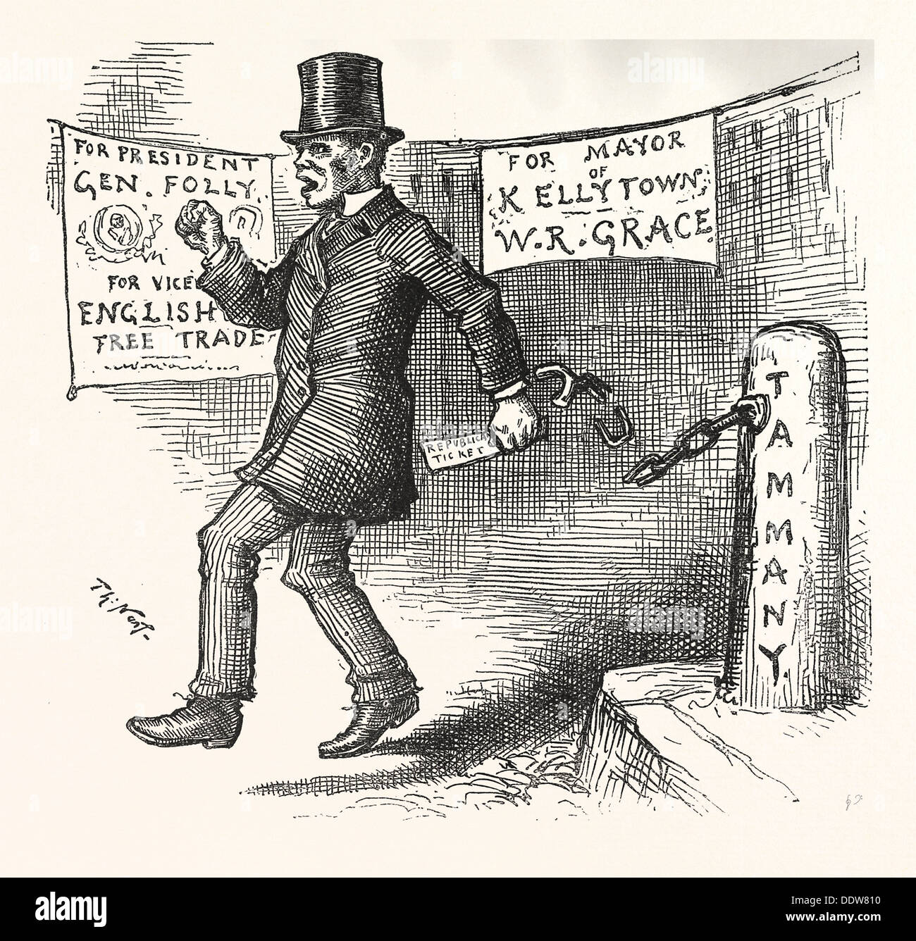 L'ESCLAVE GRECQUE 'ÉMANCIPE Oi va voter contre, seulement pour les recettes tarifaires contre les Anglais des hypothèques de libre-échange." LA POLITIQUE Banque D'Images