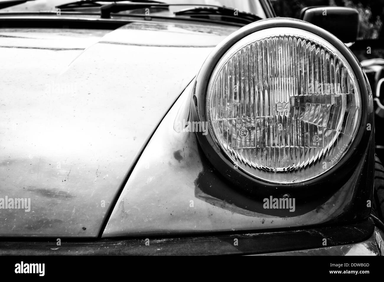 Détail d'une Porsche 911 SC (noir et blanc) Banque D'Images