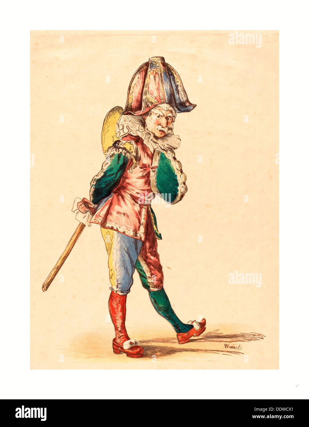 Edouard Manet (Français, 1832, 1883 ), Polichinelle, sept 1874 Lithographie couleur sur papier Japon Banque D'Images