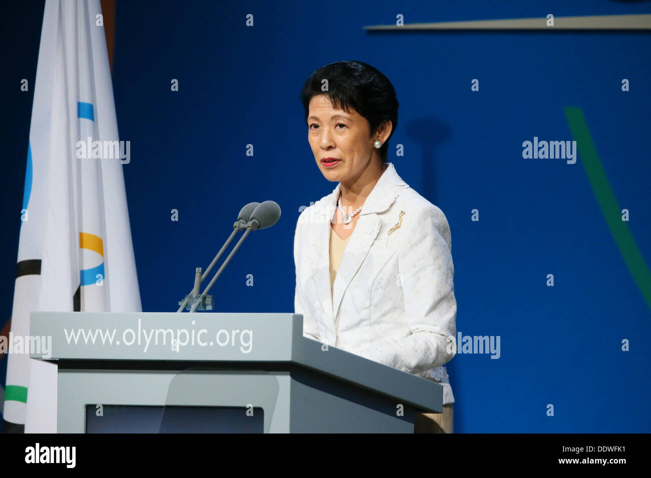 Tokyo, Japon. 7e août, 2013. La princesse Hisako Takamado, le 7 septembre 2013 : La Princesse Hisako Takamado du Japon parle au cours de l'été 2020 Jeux Olympiques fianl soumission présentation au cours de la 125e du Comité International Olympique (CIO) à Buenos Aires, Argentine, le samedi 7 septembre 2013. Credit : YUTAKA/AFLO SPORT/Alamy Live News Banque D'Images