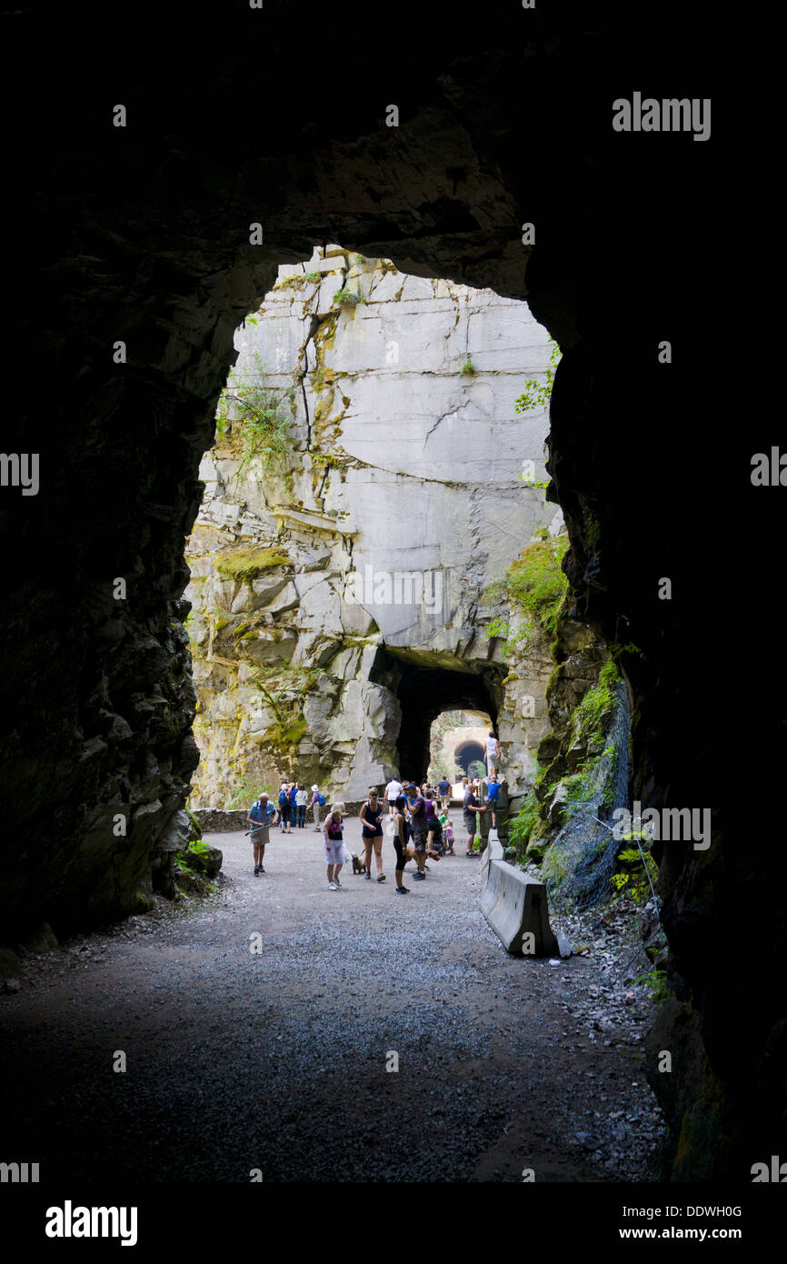 Othello Tunnels, Coquihalla Canyon Parc Provincial, Hope, Colombie-Britannique, Canada. Banque D'Images