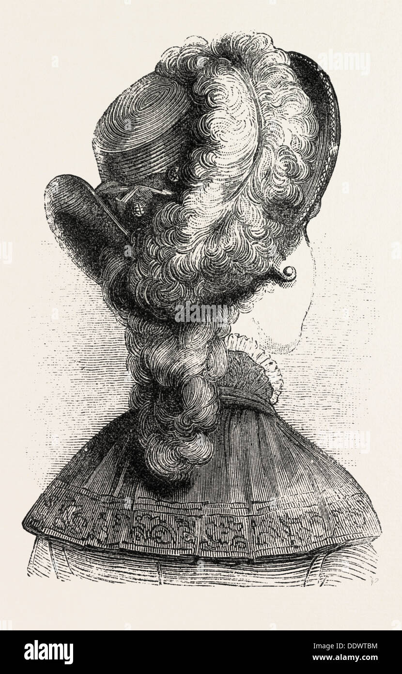 GIRL'S HAT, LA MODE, LA GRAVURE 1882 Banque D'Images