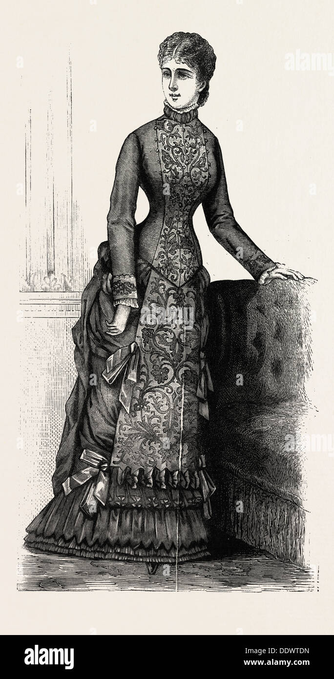 Maison de l'après-midi, la mode vestimentaire, GRAVURE 1882 Banque D'Images