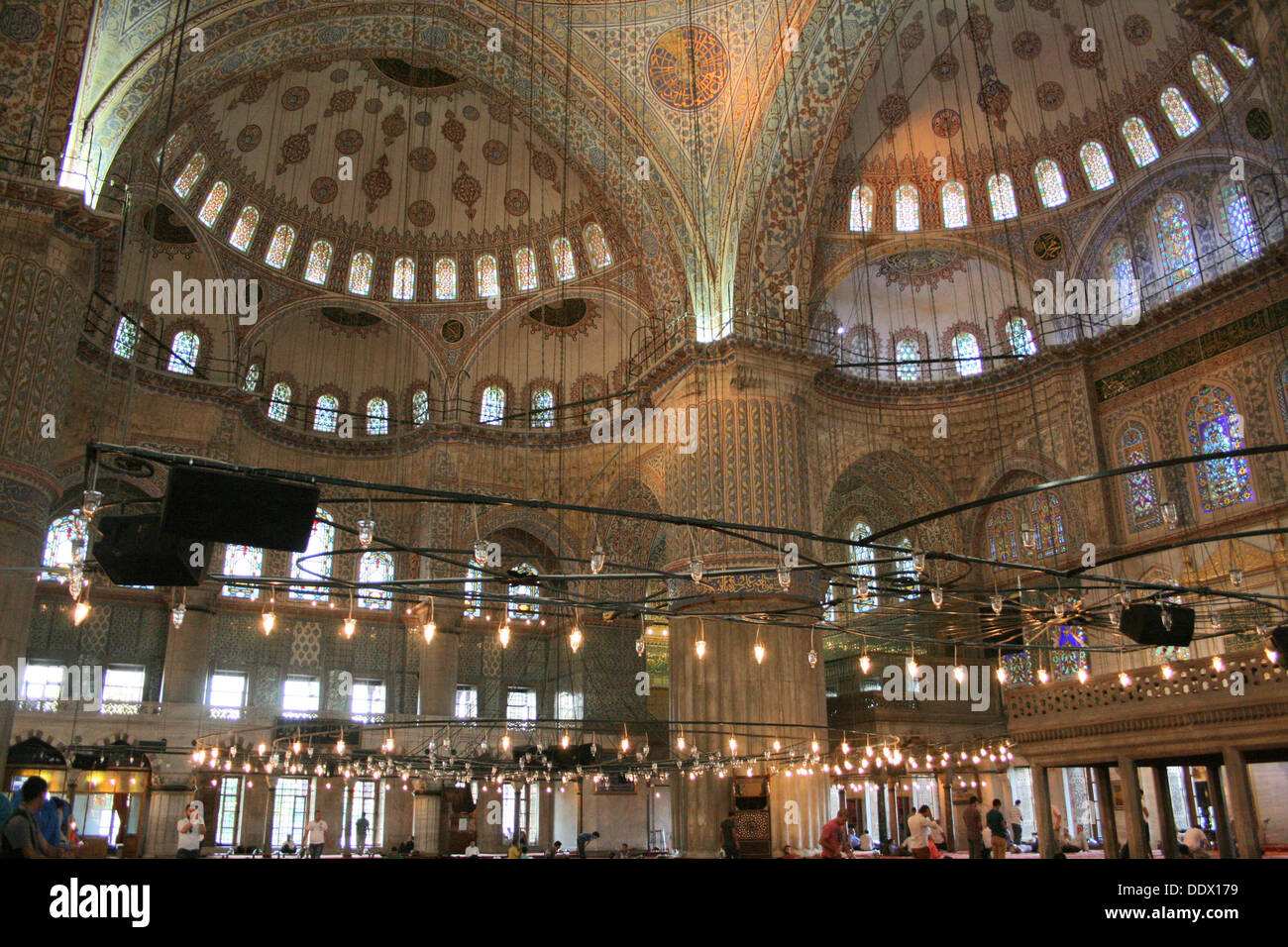 À l'intérieur de la Mosquée Bleue à Istanbul, Turquie Banque D'Images