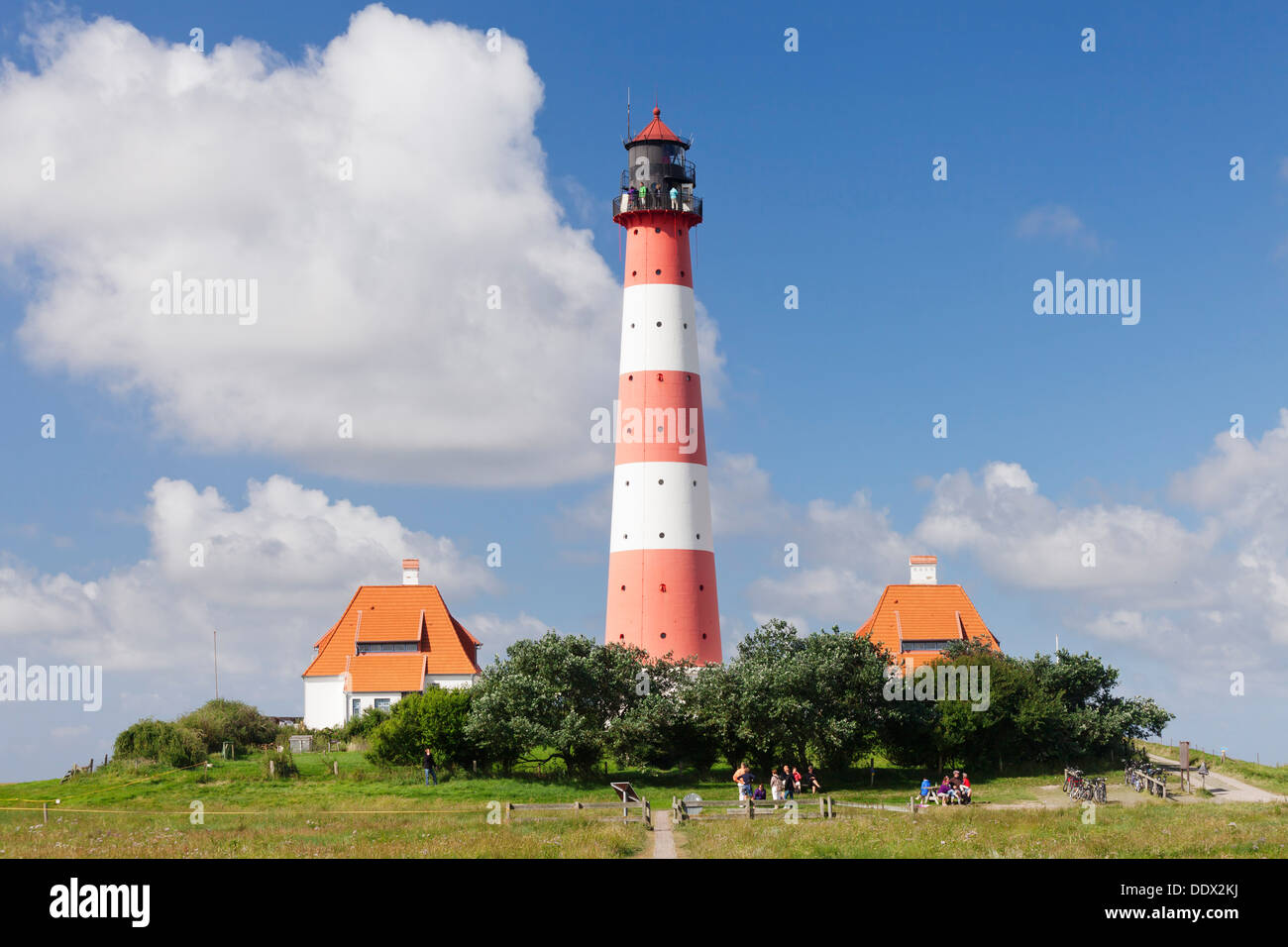 Westerheversand, phare de Westerhever, Eiderstedt Péninsule, Schleswig Holstein, Allemagne Banque D'Images Westerheversand, phare de Westerhever, Eiderstedt Péninsule, Schleswig Holstein, Allemagne Banque D'Images