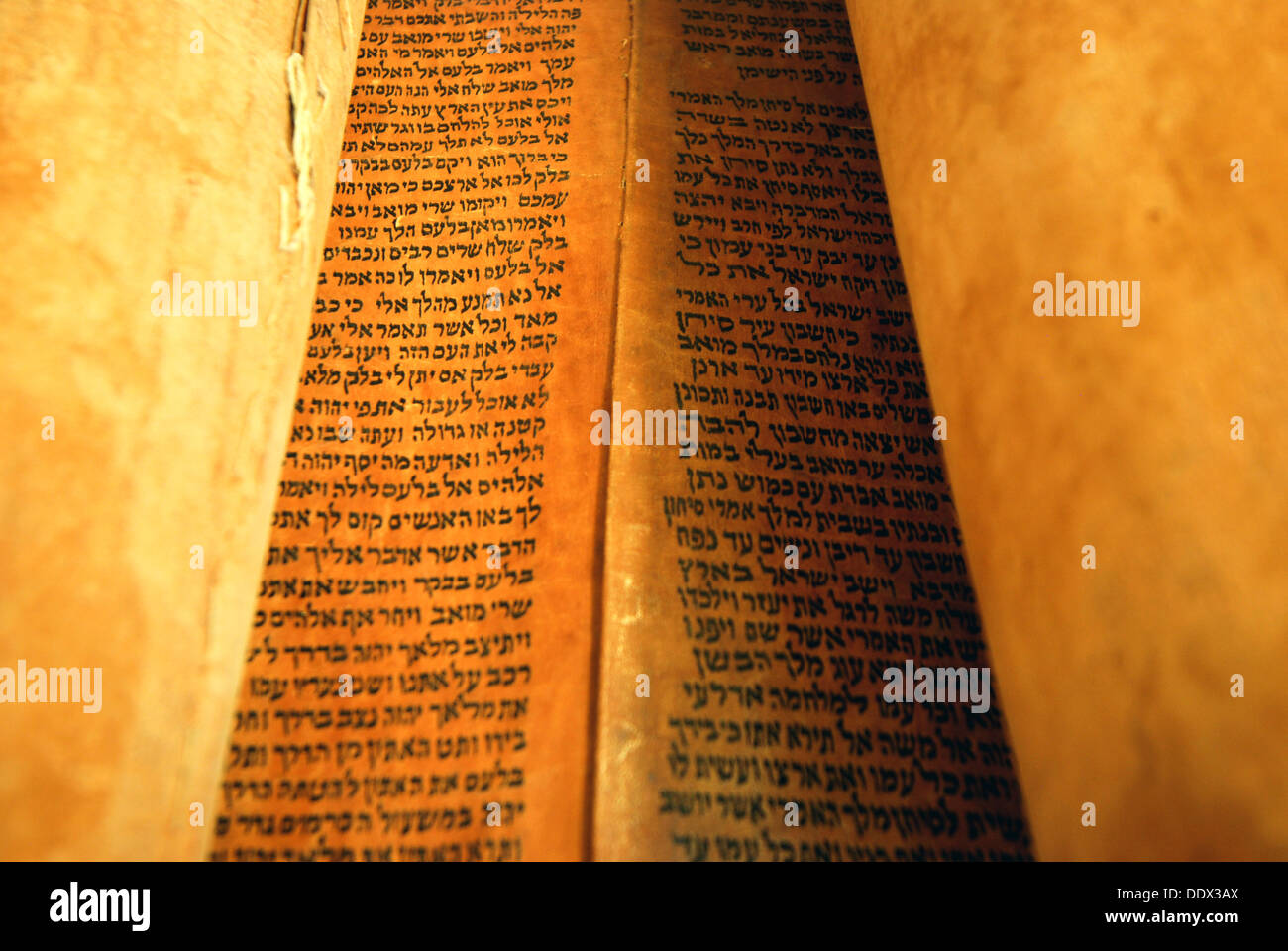 Manuscrite ancienne Torah scrolls du Yémen Banque D'Images