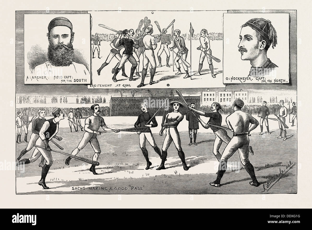 LA CROSSE, MATCH JOUÉ SAMEDI DERNIER À Kennington Oval, PAR NORD DE L'ANGLETERRE CONTRE L'Afrique, 1883 Banque D'Images