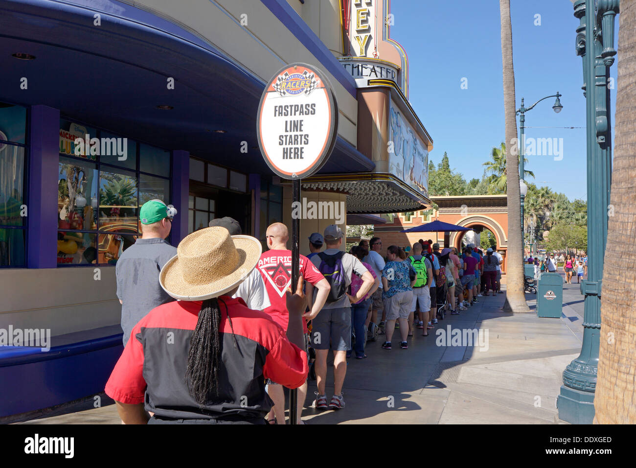 Disneyland, File d Fastpass, Service, Ligne, California Adventure Park, Anaheim Banque D'Images