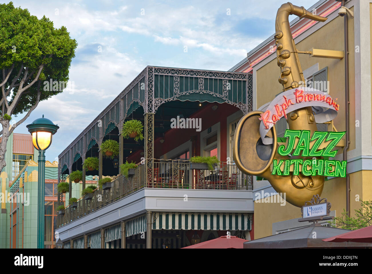 Ralph Brennan's Jazz Cuisine, Downtown Disney, Disneyland, Anaheim, Californie Banque D'Images